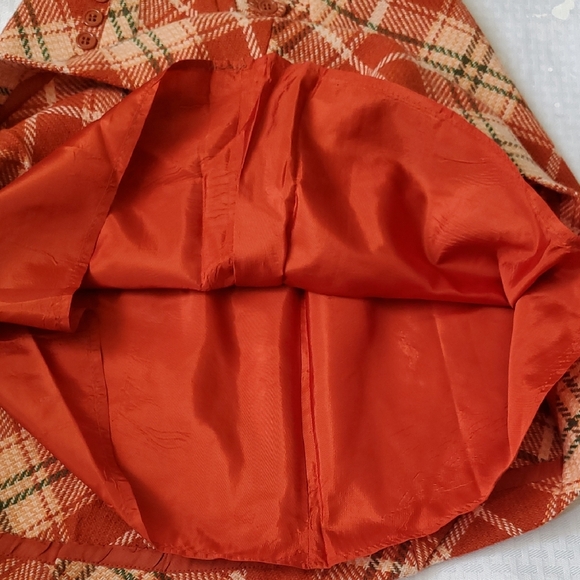 Vtg Bobbie Brooks Plaid Mini Skirt in Red and Cream Dark Acacademia - Picture 9 of 14